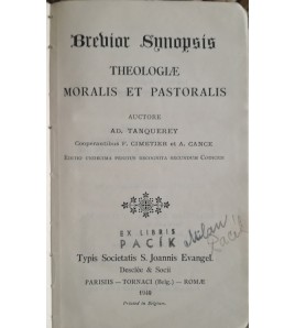 BREVIOR SYNOPSIS - THEOLOGIAE MORALIS ET PASTORALIS