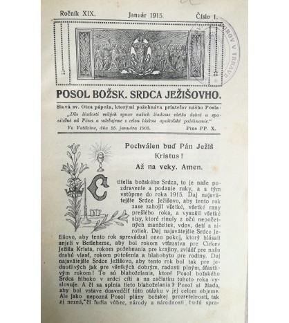 POSOL BOŽSKÉHO SRDCA JEŽIŠOVHO 1915