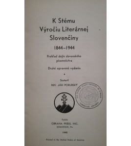 K STÉMU VÝROČIU LITERÁRNEJ SLOVENČINY 1844-1944