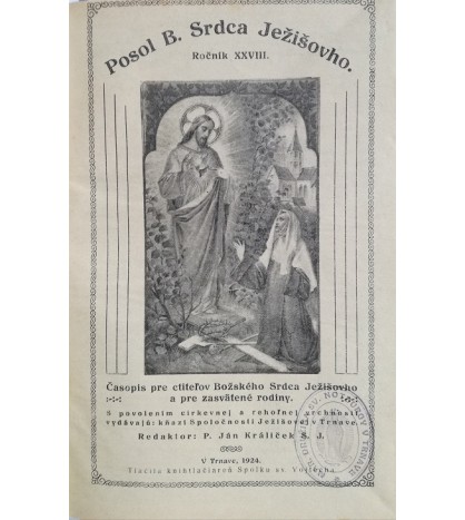 POSOL BOŽSKÉHO SRDCA JEŽIŠOVHO 1924