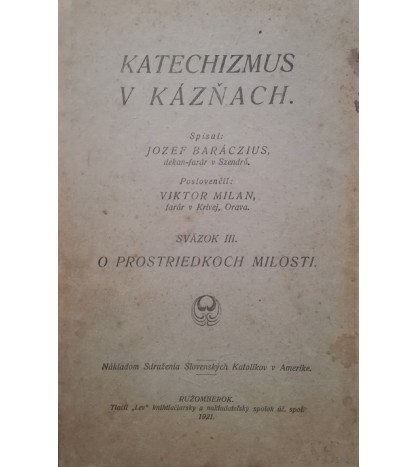 KATECHIZMUS V KÁZŇACH - Jozef Baráczius