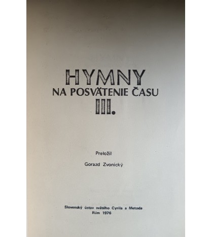 Hymny na posvätenie času III.